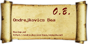 Ondrejkovics Bea névjegykártya